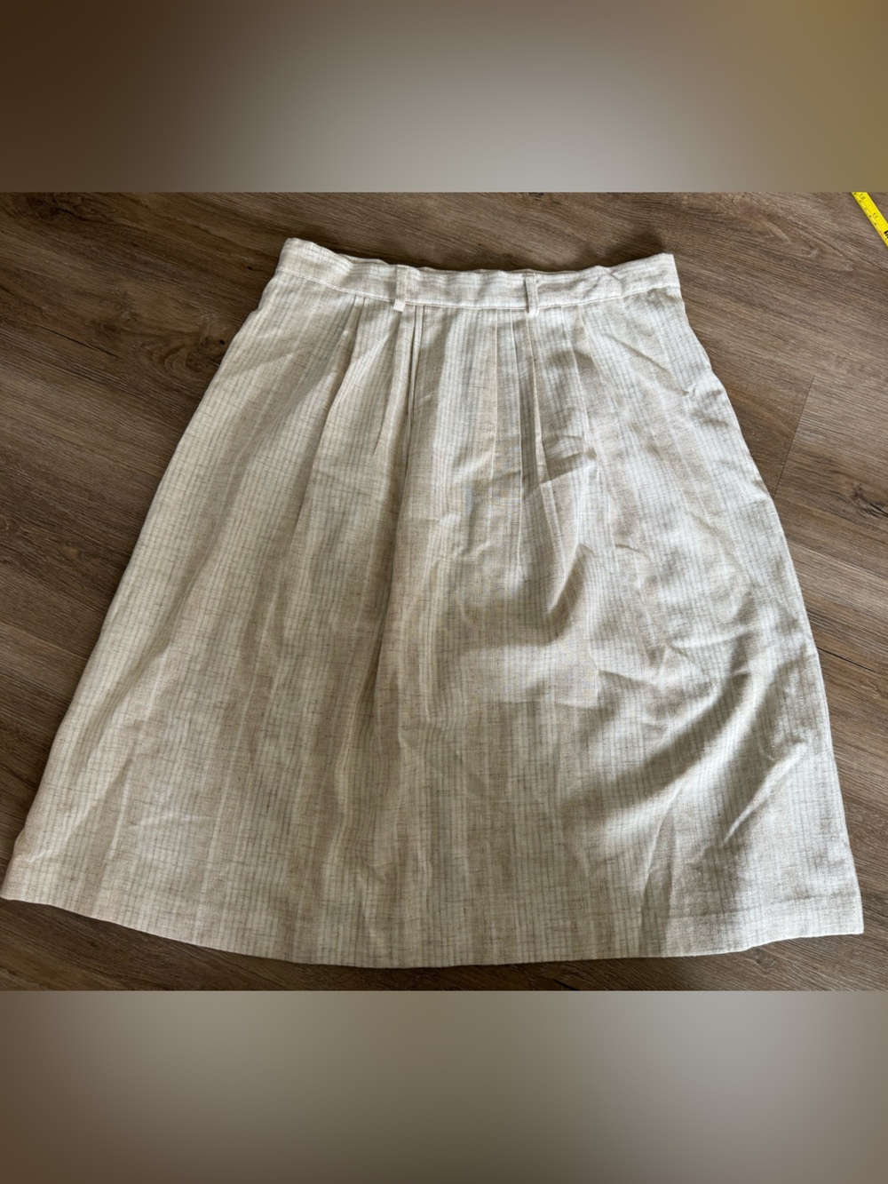 Vintage Julane Classic Cream Pleated A-Line Skirt - Women